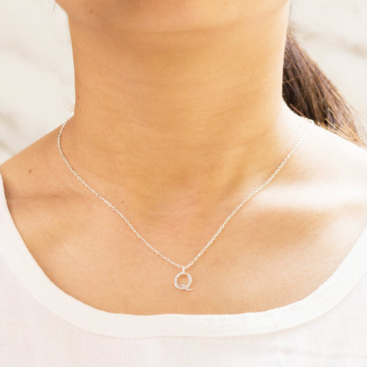 Sterling Silver Initial Q Necklace