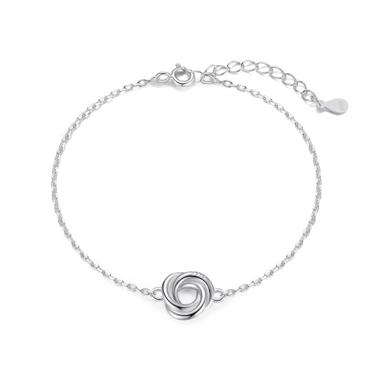 Sterling Silver Sister Quote Knot Bracelet