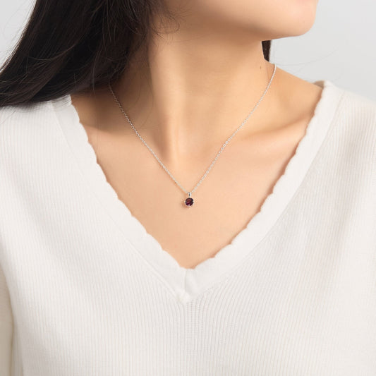 Sterling Silver Purple Necklace Created with Zircondia® Crystals