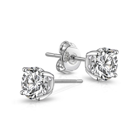 Sterling Silver World's Greatest Mum Crystal Earrings