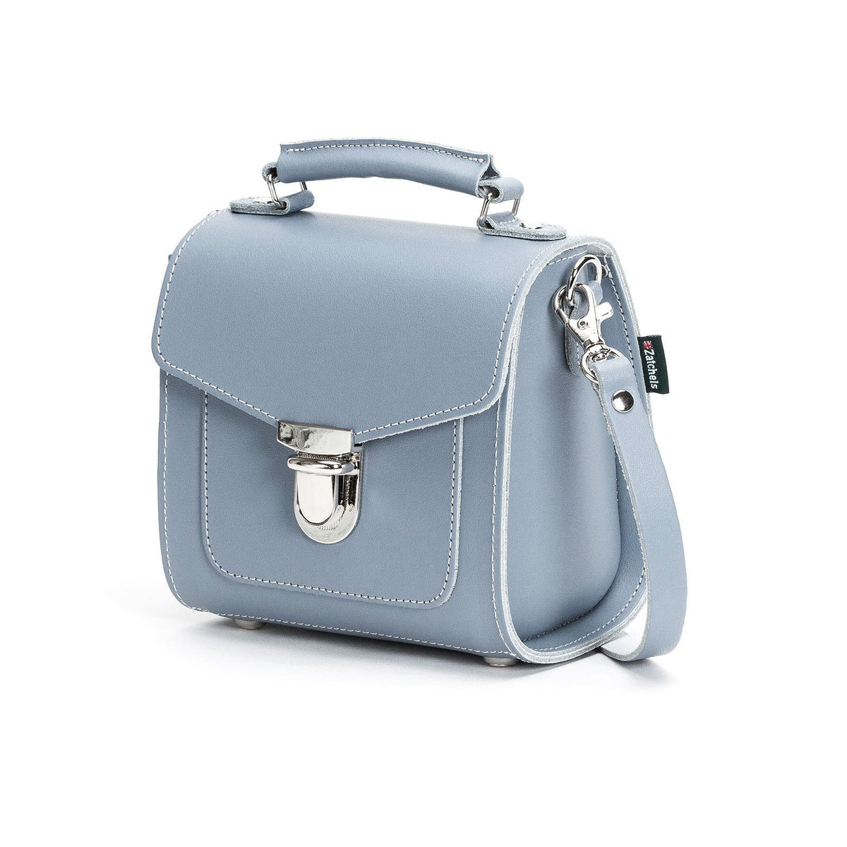 Sac à main en cuir fait main Sugarcube - Gris lilas