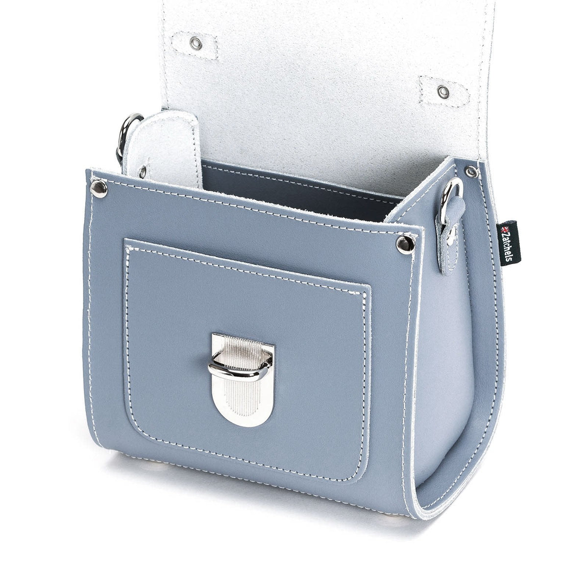 Sac à main en cuir fait main Sugarcube - Gris lilas