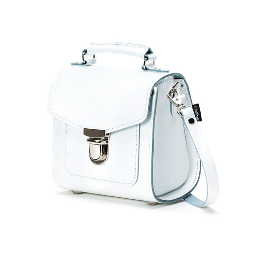 Handmade Leather Sugarcube Handbag - White