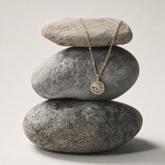 Sunburst Necklace - Green Quartz in Gold or Silver