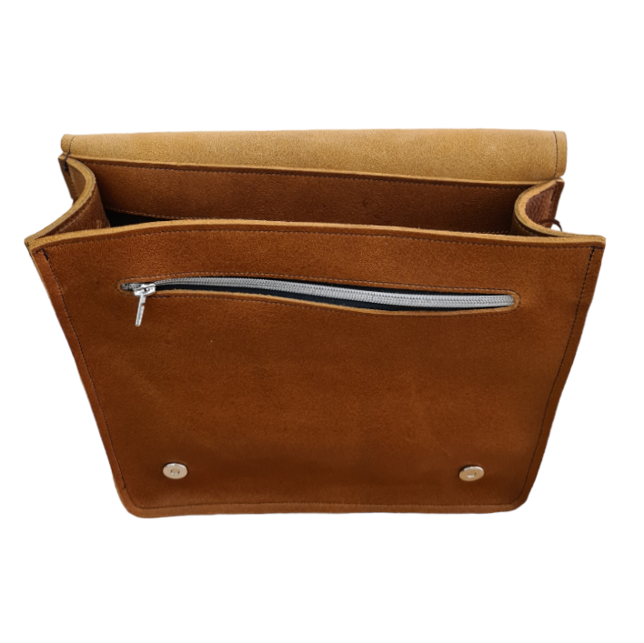 Soft Tannery Leather Messenger - Tan