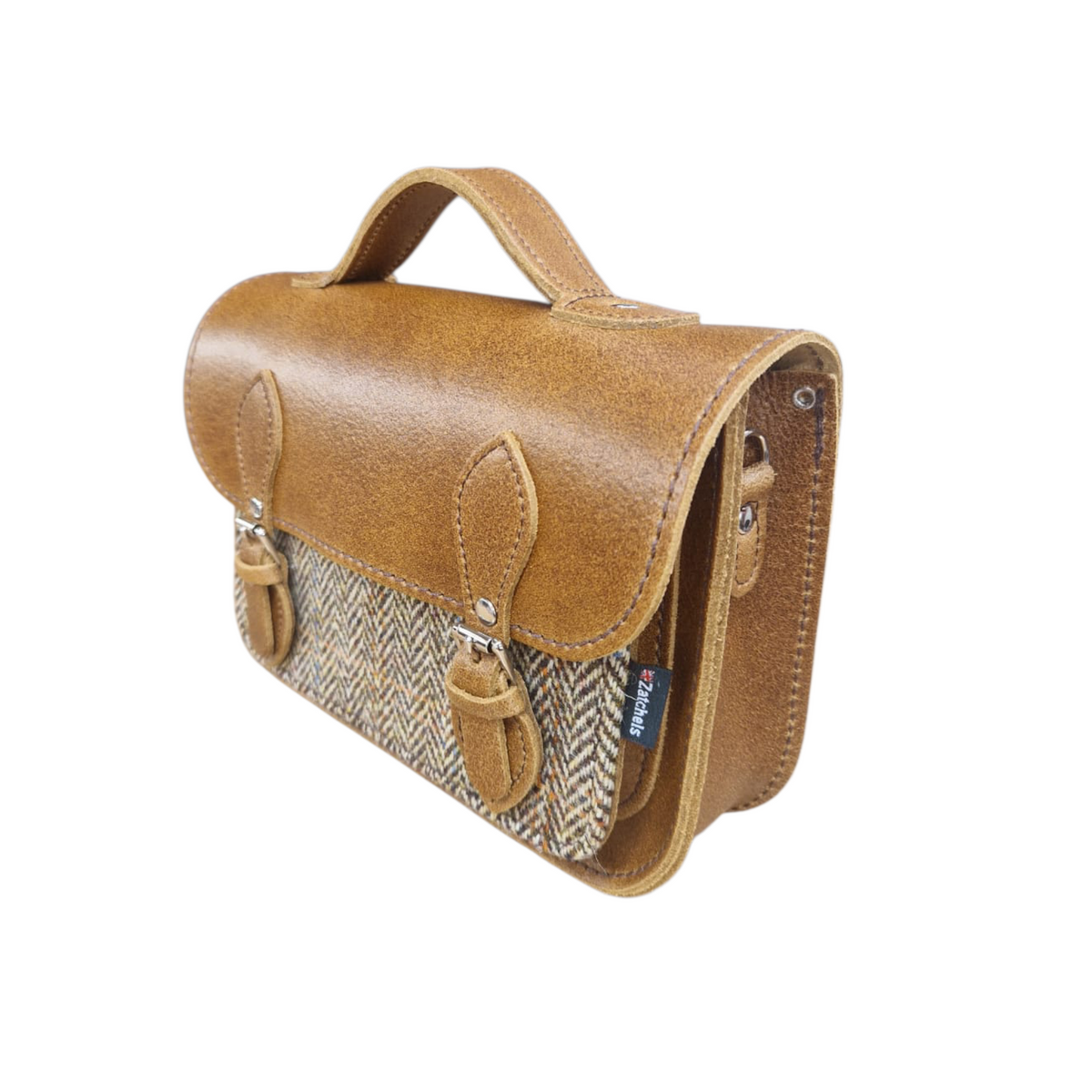 Midi Tannery & Tweed Satchel - Tan
