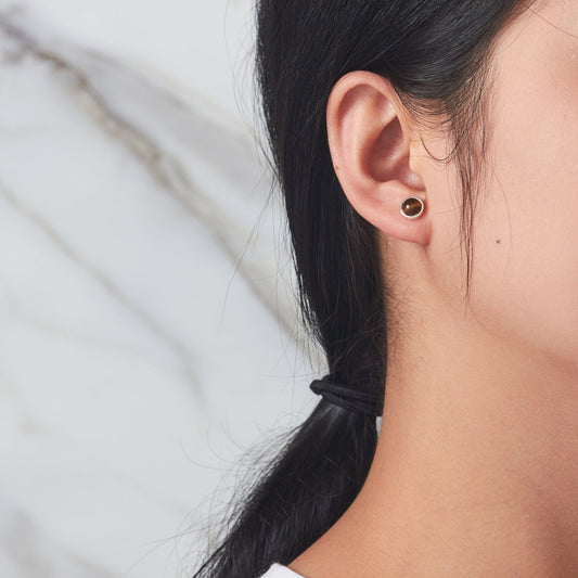 Tigers Eye Stud Earrings