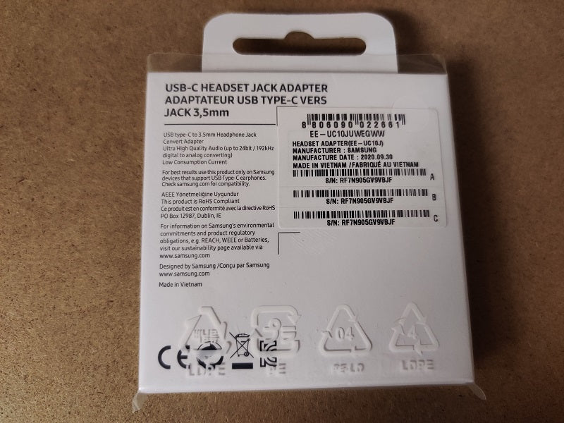 Samsung USB-C to 3.5mm Jack Adapter - White (For Samsung only)