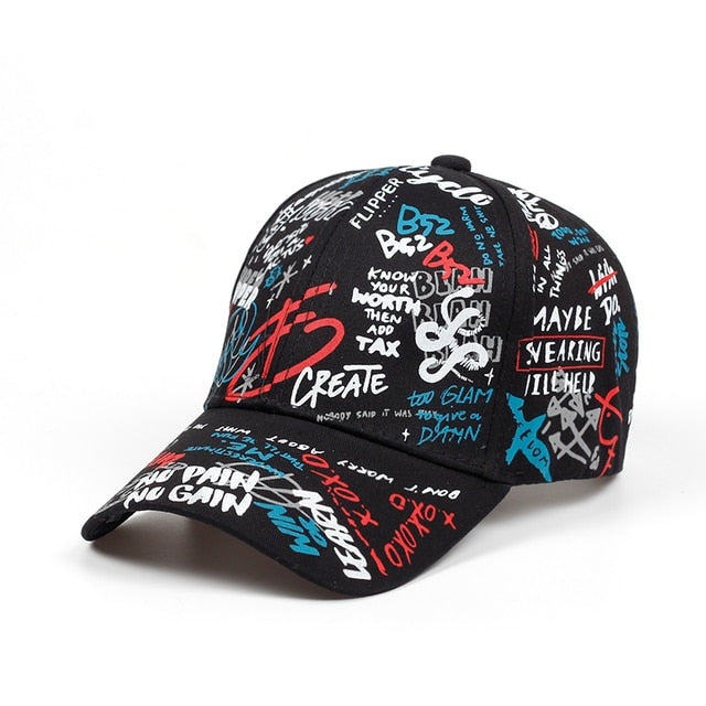 Casquette de baseball mode en forme de lettre, Graffiti, Casquette de soleil Hip Hop, Visière, Chapeau de printemps, Casquette Snapback réglable en coton pour hommes et femmes