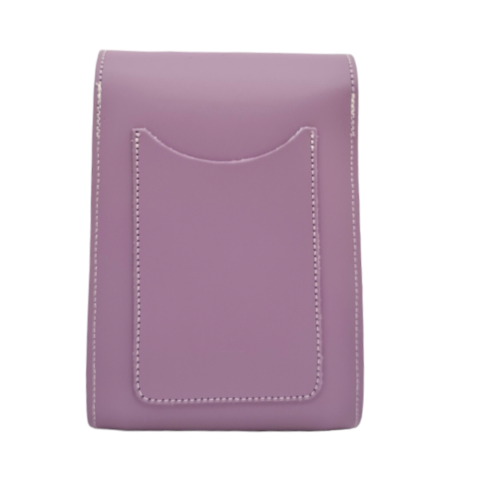 Sacoche de téléphone en cuir fait main pour festival - Violet pastel