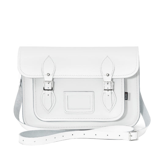 Handmade Leather Satchel - White