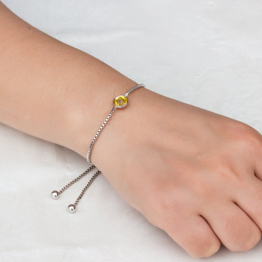 Yellow Crystal Bracelet Created with Zircondia® Crystals