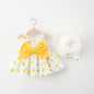 Baby Girl Print Bow Suspender Dress