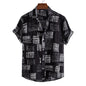 Men's Plus Size Summer Loose Short Sleeves Shirt Retro
