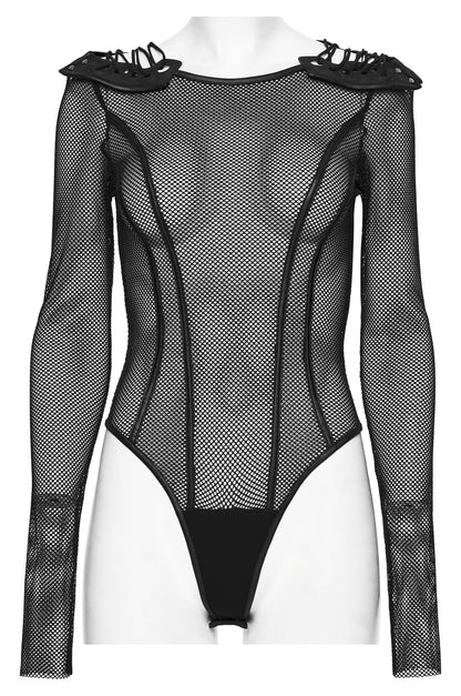 Punk Rave Cyberpunk Armor Mesh Bodysuit