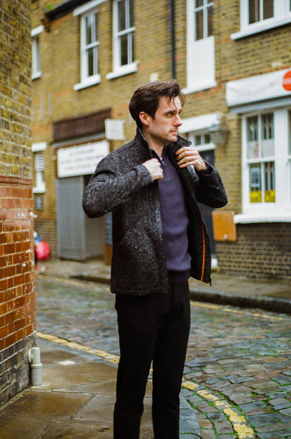 Colt Zip Shacket Unlined - Black & White Hatch