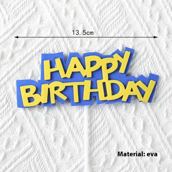 EVA Happy Birthday Cake Decoration Card