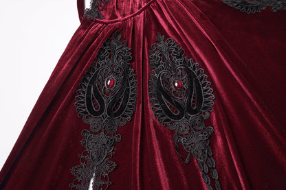 Punk Rave Seraphiel Gothic Velvet Cloak – Blood Red