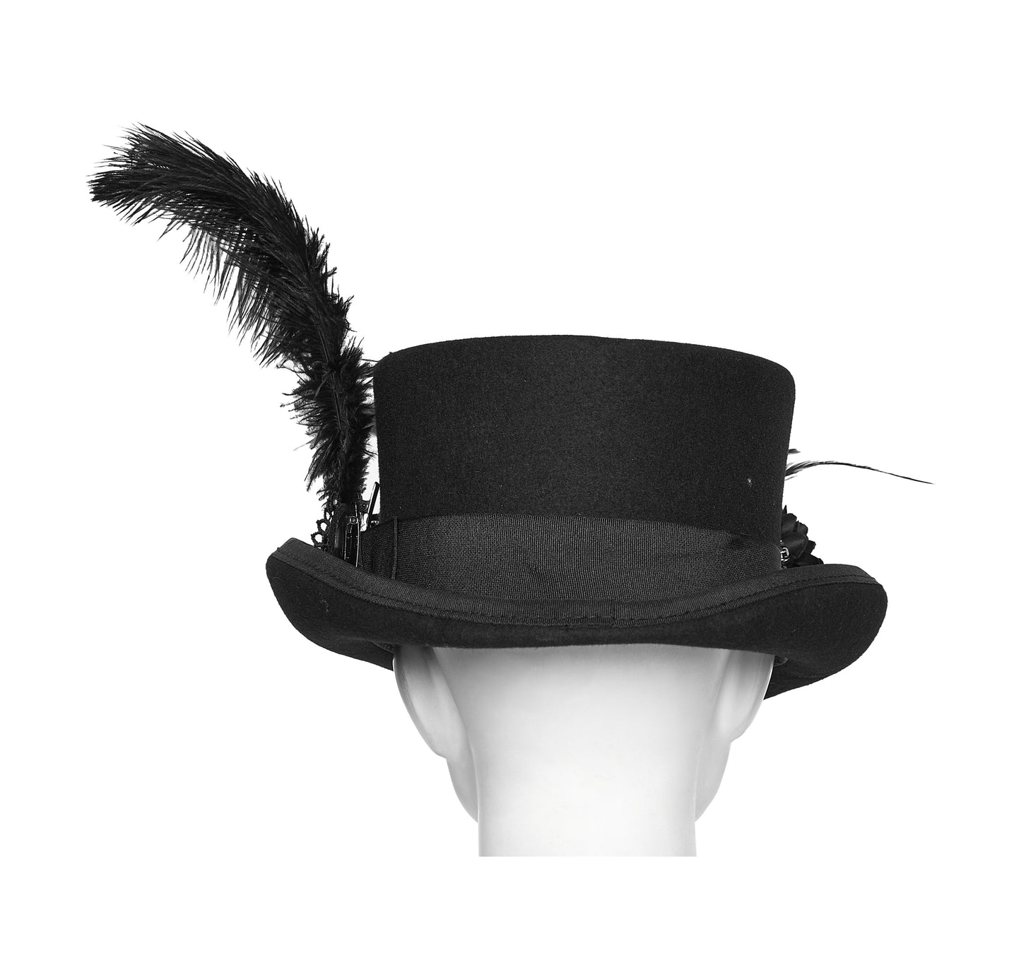 Goth Feather Formal Hat Gothic Retro Style Punk Rave