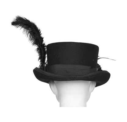 Goth Feather Formal Hat Gothic Retro Style Punk Rave