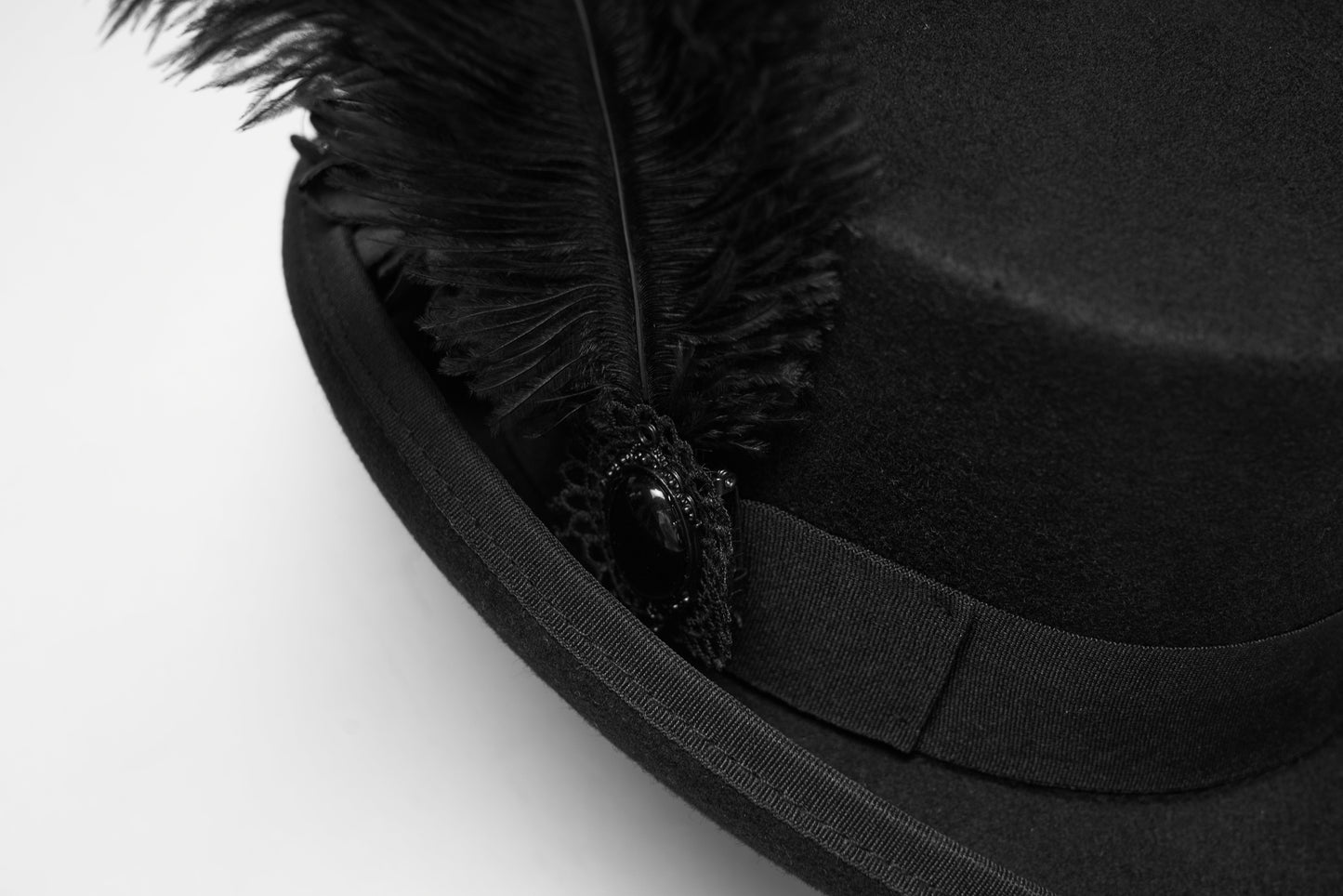 Goth Feather Formal Hat Gothic Retro Style Punk Rave
