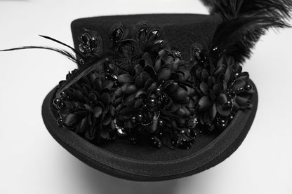 Goth Feather Formal Hat Gothic Retro Style Punk Rave