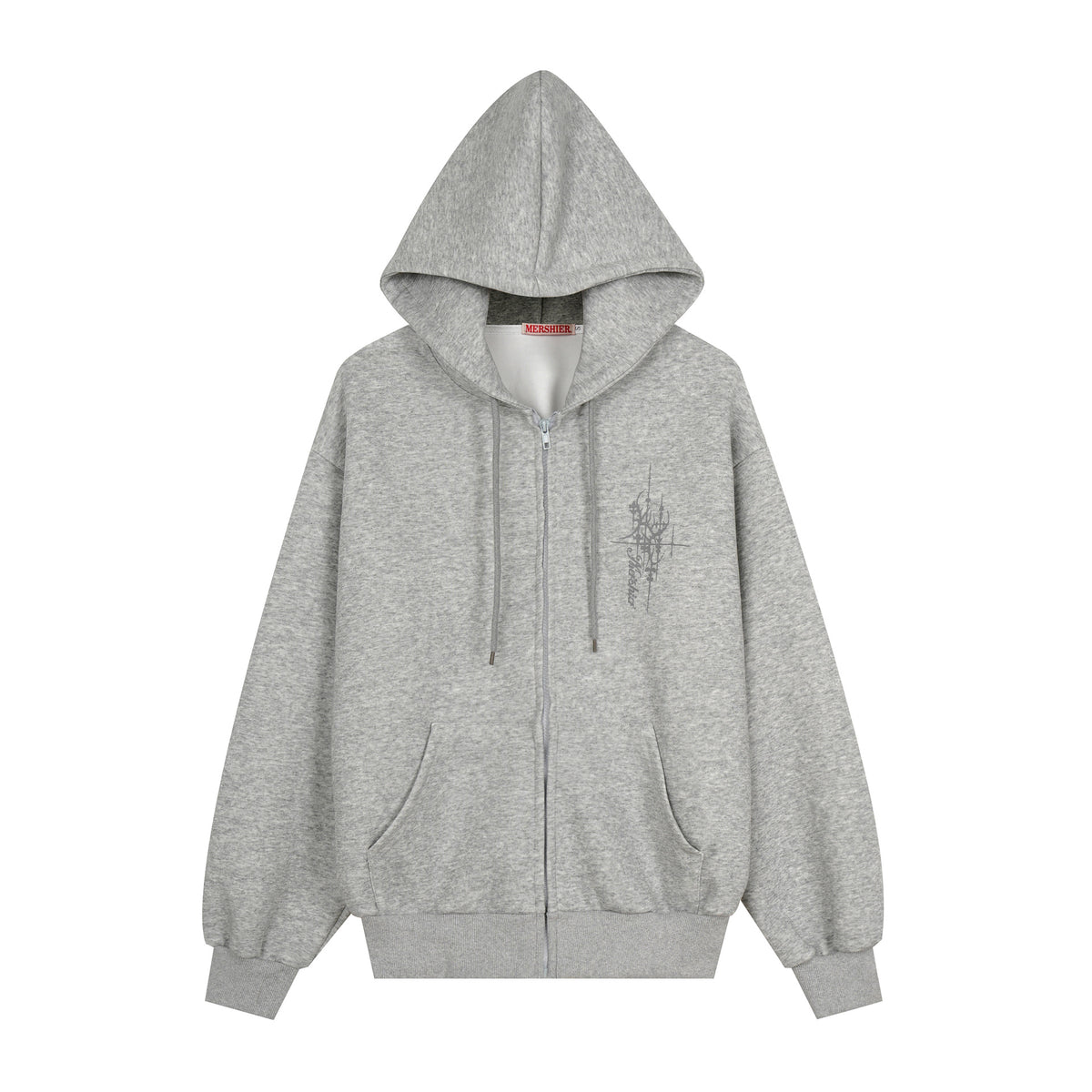 Graffiti print oversized hooded open front sweatshirt - view 1