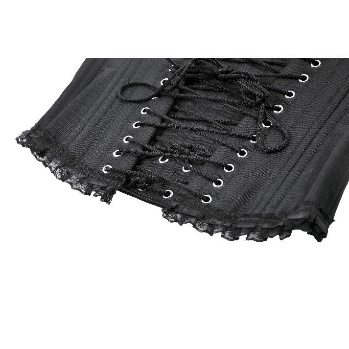 Corset long Talia Gothic Dark in Love avec baleines en métal