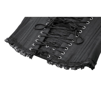 Corset long Talia Gothic Dark in Love avec baleines en métal