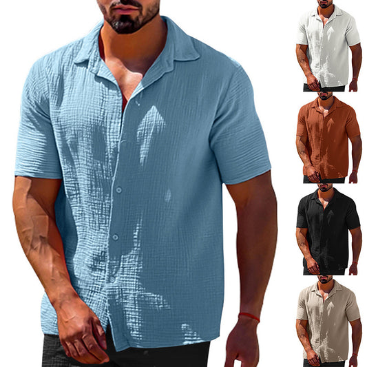 Mens open collar Linen Shirts