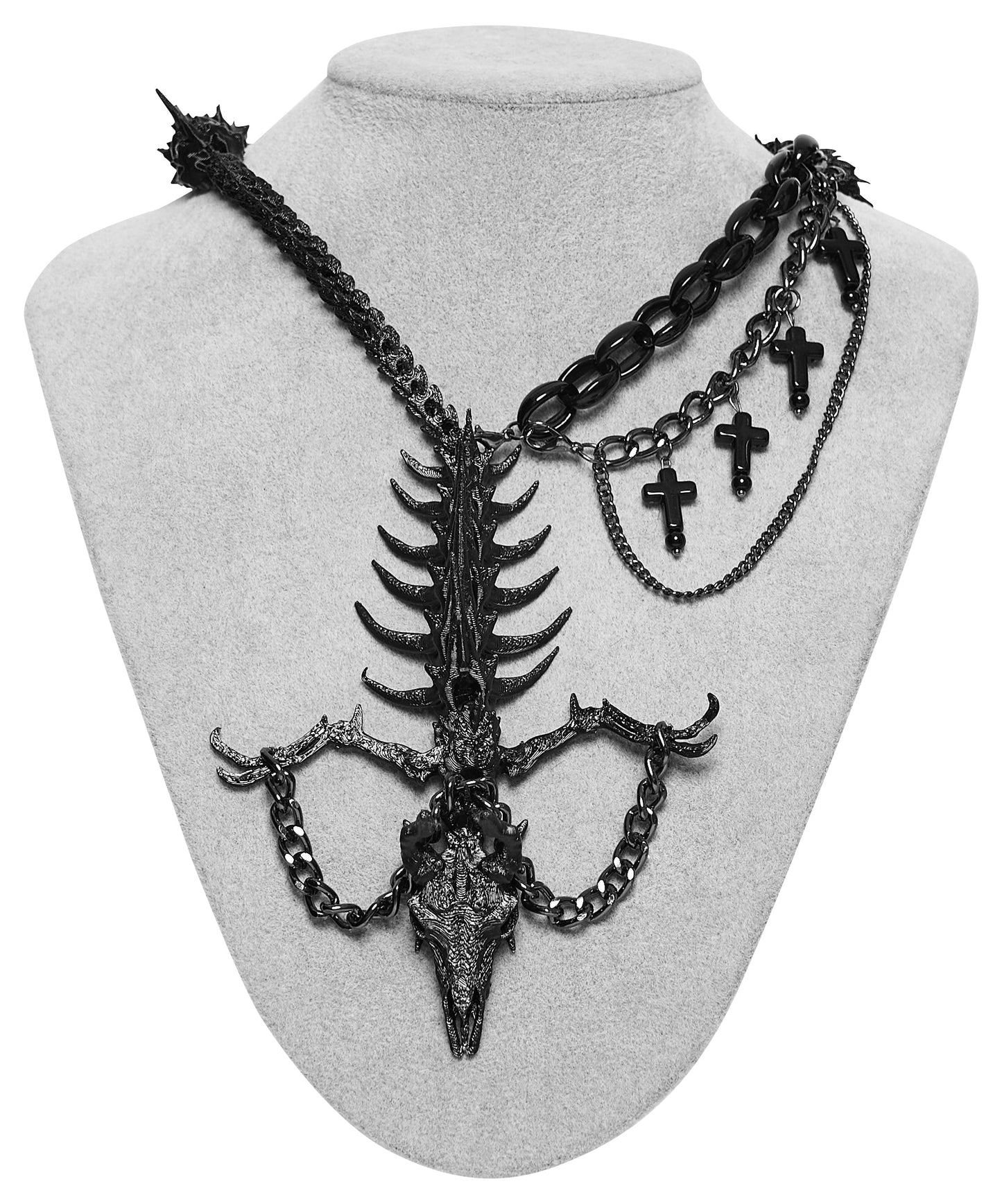 Punk Rave Punk Devil Dragon Bone Necklace