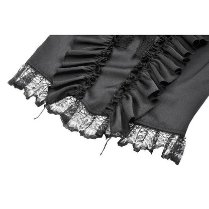 Dark in Love Seraphina Ruched Puff Sleeve Corset Top in Black