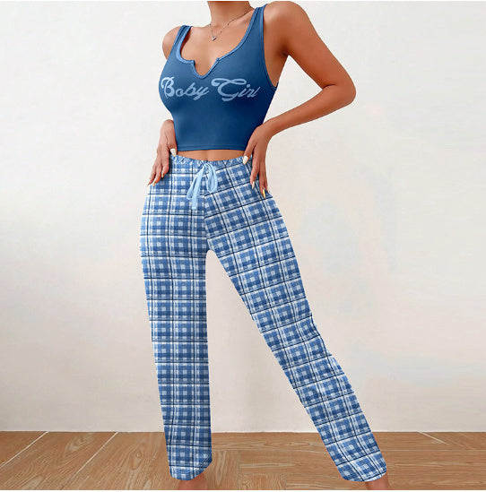 Women’s 2-Piece Plaid Pajama Set