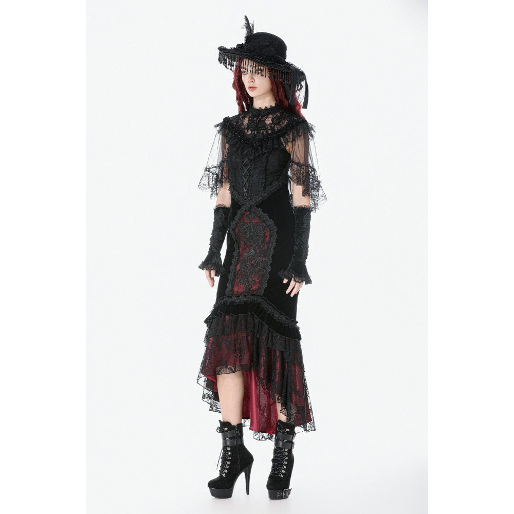 Dark in Love Gothic Elegant Velvet Mermaid Skirt