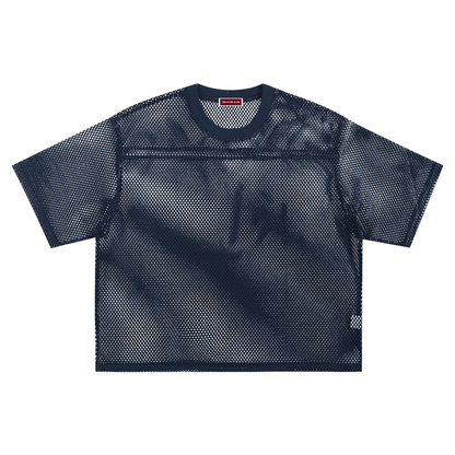 Waran mesh crew neck Boxy T-Shirt