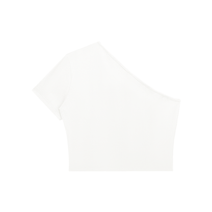 Women's One-Shoulder Crop T-Shirt 250GSM
