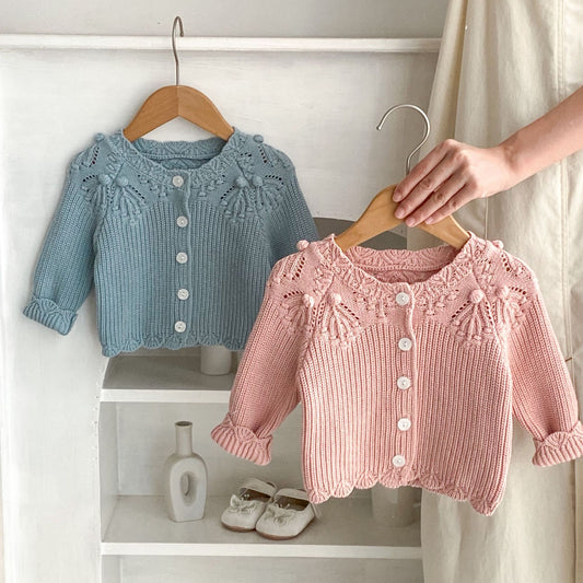 Baby Knitted Lace Wool Cardigan Coat