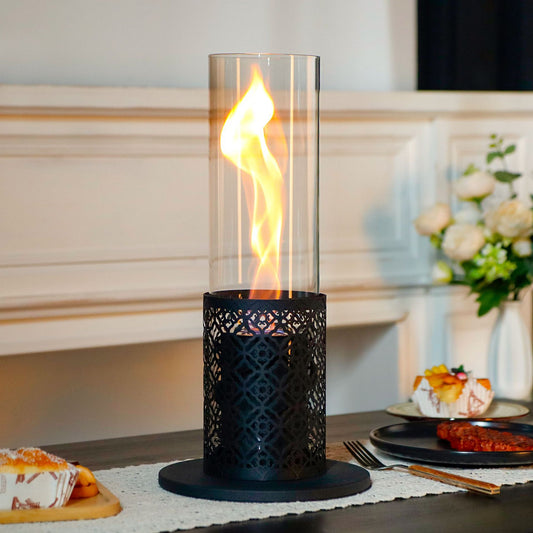 Fireplace circular small plug-in torch hurricane flame long glass tube alcohol lamp