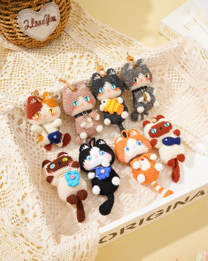 Pancake Cats Bag Charms – Handmade Cat Collection