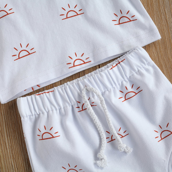 Kids Sun Print T-Shirt & Shorts Set