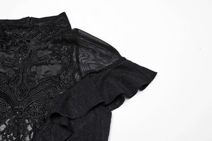 Punk Rave Gothic Applique Top