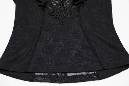 Punk Rave Gothic Applique Top