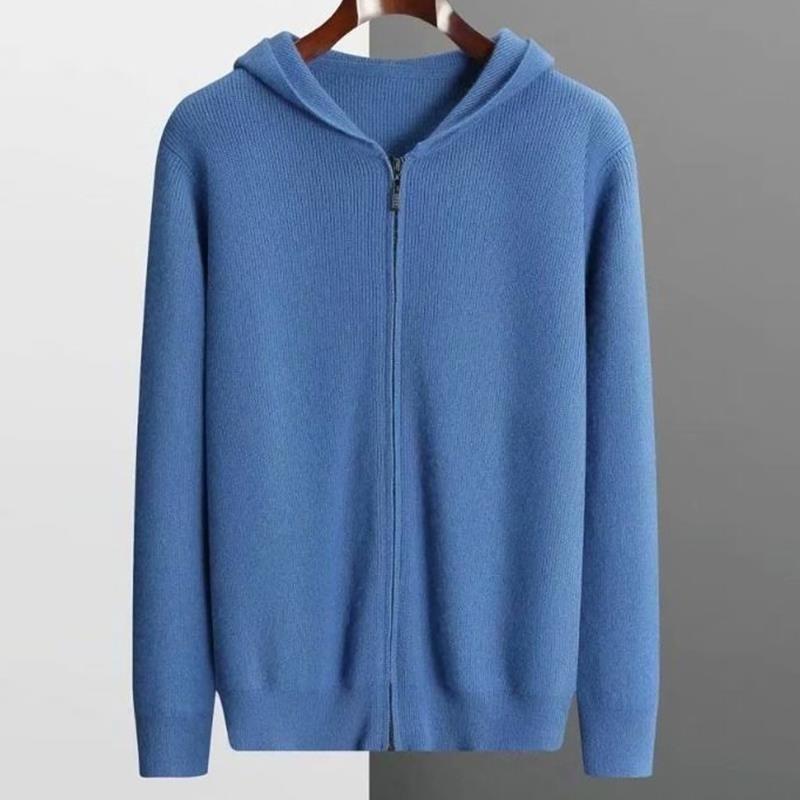 Men's Zipper Hooded Sweater Cardigan