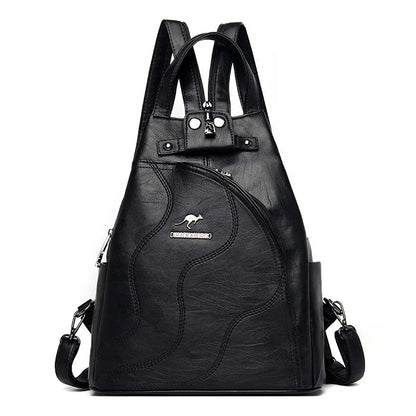 Sacs à dos en cuir pour femmes, sacs de poitrine zippés pour femmes, sac à dos de voyage, sacs à dos pour dames, mochilas, sacs d'école pour adolescentes, sac à dos