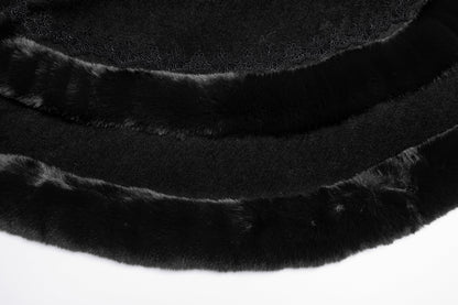 Punk Rave Elvira Faux Fur Trim Gothic Cloak in Black