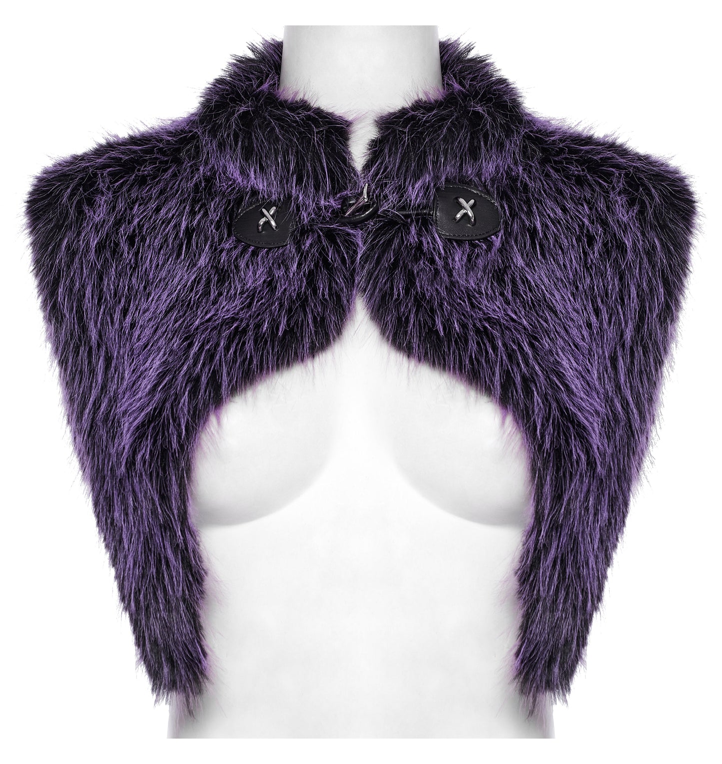 Punk Rave Lilith Gradient Devil Fur Shawl  In Violet