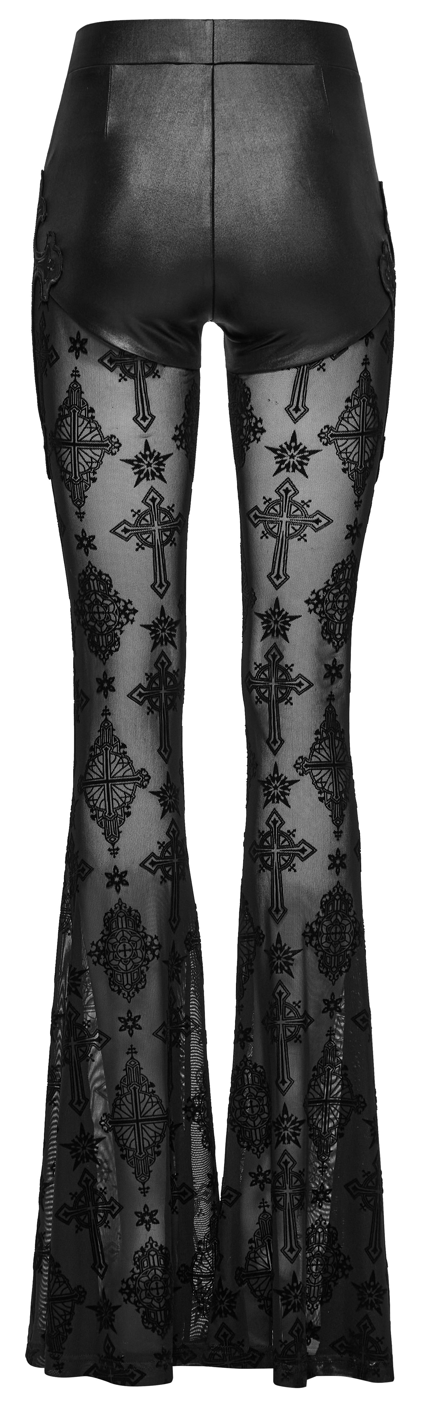 Pantalon évasé Punk Rave Seraphina Cross Flocking