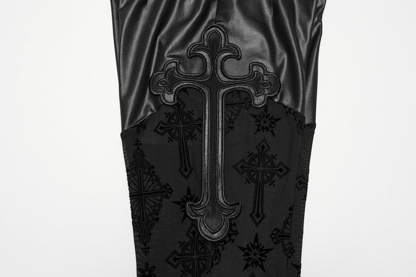 Pantalon évasé Punk Rave Seraphina Cross Flocking