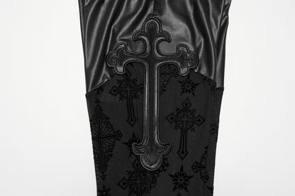 Pantalon évasé Punk Rave Seraphina Cross Flocking