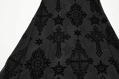 Pantalon évasé Punk Rave Seraphina Cross Flocking